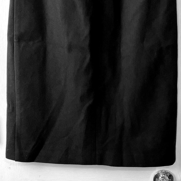 New COMMENSE Black Faux Leather Detail Wrap Midi Skirt XS - Picture 8 of 16